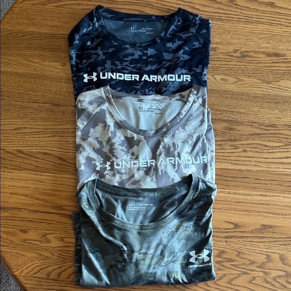 Under Armour Camo Men’s T-Shirt Trio in Black, Tan, and Green Camo